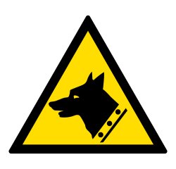 Signalétique Danger Chien de Garde – W013 ISO 7010  - 200 mm - PVC 2 mm