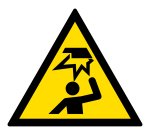 Pictogramme de danger - Obstacle en hauteur - W020 - ISO 7010  - 50 mm - Vinyle Souple Autocollant
