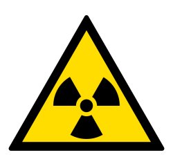 Panneau Danger- Matières radioactives/radiations - W003 -ISO 7010  - 50 mm - Vinyle Souple Autocollant