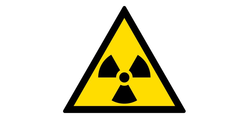 Panneau Danger- Matières radioactives/radiations - W003 -ISO 7010  - 50 mm - Vinyle Souple Autocollant