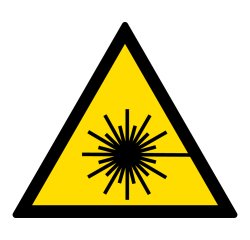 Signalétique de danger - Rayonnement laser - W004 - ISO 7010  - 200 mm - PVC 2 mm