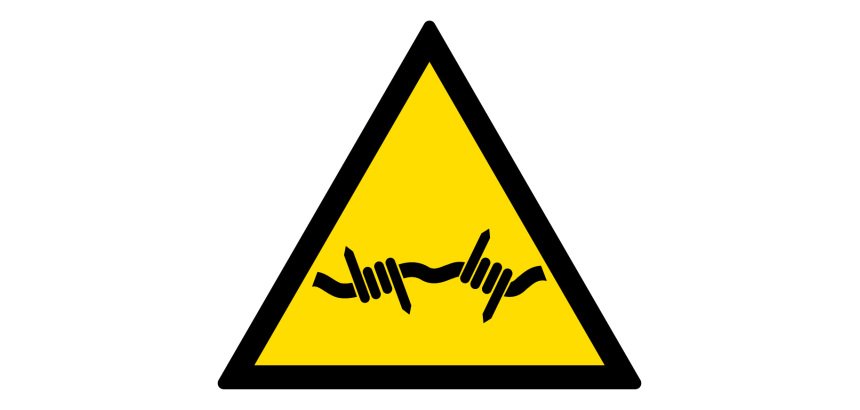 Signalétique de danger - Pictogramme Fil barbelé - W033 - ISO 7010