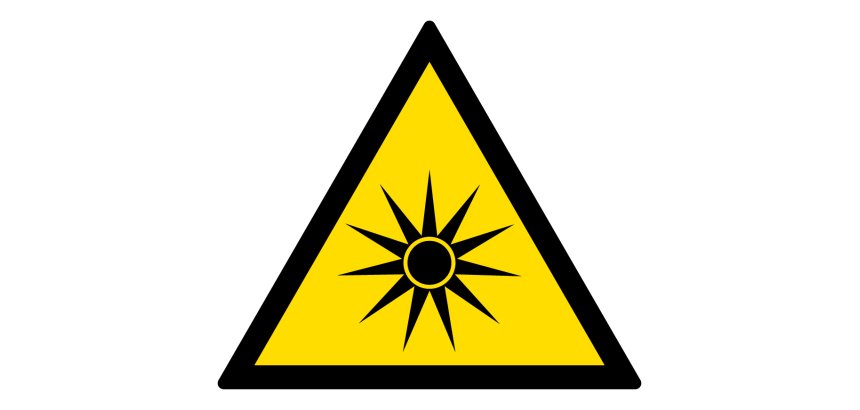 Signalétique de danger - Rayonnement optique - W027 - ISO 7010  - Vinyle - 100 mm