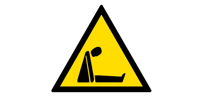 Panneau triangle - Danger risque d'asphyxie - W041 - ISO 7010  - 200 mm - PVC 2 mm