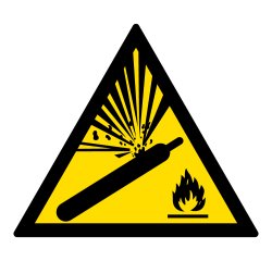 Panneau danger W029 - Bouteille sous pression - Norme ISO 7010