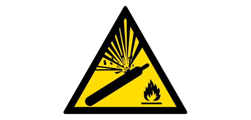 Panneau danger W029 - Bouteille sous pression - Norme ISO 7010
