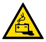 Panneau danger - Charge en cours de la batterie - W026  - Vinyle - 200 mm