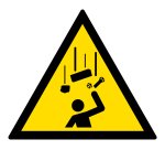 Signalétique danger W035 - Chute d'objets - Norme ISO 7010  - Vinyle - 50 mm