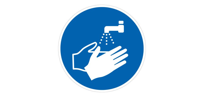 Panneau obligation - Lavage des mains obligatoire - M011  - 315 mm - Vinyle Souple Autocollant