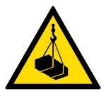 Signalétique de danger - Charges suspendues - W015 - ISO 7010  - 200 mm - PVC 2 mm