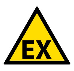 Signalétique de danger - Atmosphère explosive - W021 - ISO 7010  - 100 mm - PVC 2 mm
