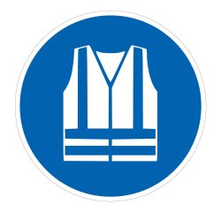 Pictogramme - Gilet haute visibilité obligatoire - M015 - ISO 7010  - 200 mm - PVC 2 mm