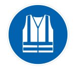 Pictogramme - Gilet haute visibilité obligatoire - M015 - ISO 7010  - 400 mm - PVC 2 mm