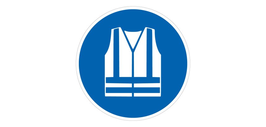 Pictogramme - Gilet haute visibilité obligatoire - M015 - ISO 7010  - 400 mm - PVC 2 mm