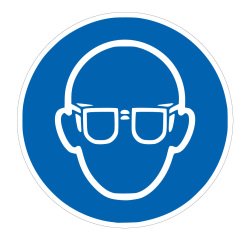 Adhésif Obligation - Lunettes de protection obligatoires - M004  - 200 mm - Vinyle Souple Autocollant