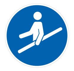 Pictogramme d'Obligation ISO 7010 - Tenir la main courante - M012