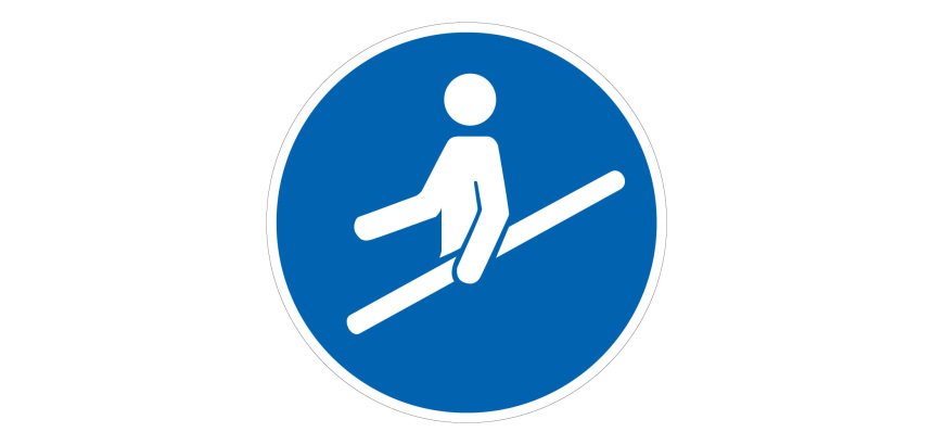 Pictogramme d'Obligation ISO 7010 - Tenir la main courante - M012