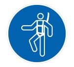 Panneau EPI obligatoire - Harnais de sécurité obligatoire - M018  - 200 mm - Vinyle Souple Autocollant