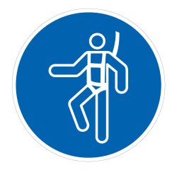 Panneau EPI obligatoire - Harnais de sécurité obligatoire - M018  - 400 mm - PVC 2 mm