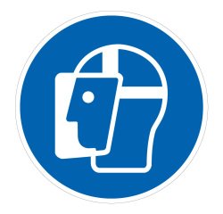 Panneau EPI - Visière de protection obligatoire - M013 - ISO 7010  - 200 mm - PVC 2 mm