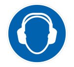 Panneau obligatoire - Serre-tête anti-bruit M003 - ISO 7001  - 100 mm - Vinyle Souple Autocollant