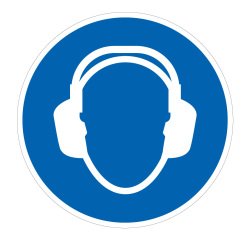 Panneau obligatoire - Serre-tête anti-bruit M003 - ISO 7001  - 100 mm - Vinyle Souple Autocollant