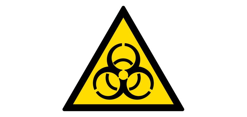 Signalétique de danger - Risque biologique - W009 - ISO 7010  - 100 mm - PVC 2 mm