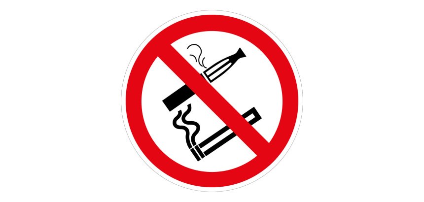 Signalétique d'interdiction - Interdiction de fumer et vapoter  - 200 mm - PVC 2 mm