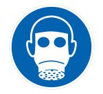 Panneau EPI Protection respiratoire obligatoire M017- ISO 7010  - 100 mm - Vinyle Souple Autocollant