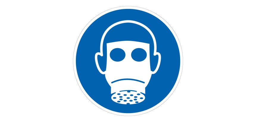 Panneau EPI Protection respiratoire obligatoire M017- ISO 7010  - 200 mm - PVC 2 mm