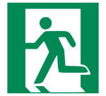 Panneau Secours et évacuation - Picto Sortie à gauche - ISO 7010  - 125 x 125 mm - PVC 2 mm