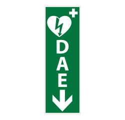 Signalétique DAE - Picto Flèche en bas - ISO 7010 - 100 x 300 mm