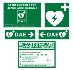 Kit signalétique défibrillateur - Intérieur/Extérieur