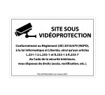 Panneau Site sous vidéoprotection - Signalisation de sécurité  - 210 x 150 mm - Blanc - Vinyle Souple Autocollant