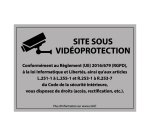 Panneau Site sous vidéoprotection - Signalisation de sécurité  - 210 x 150 mm - Blanc - Vinyle Souple Autocollant