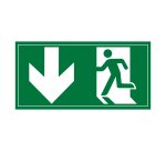 Panneau d'évacuation - Pictogramme Sortie de secours - ISO 7010  - 400 x 200 mm - PVC 2 mm