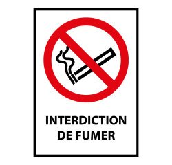 Panneau Interdiction de fumer - Universel - P002 - ISO 7010  - PVC 2 mm - A4
