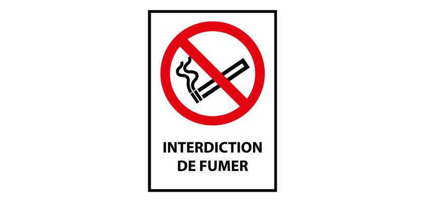 Panneau Interdiction de fumer - Universel - P002 - ISO 7010  - PVC 2 mm - A4