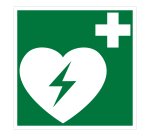 Panneau - Localisation Défibrillateur Automatique Externe  - 125 x 125 mm - PVC 2 mm