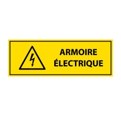 Panneau danger - Armoire électrique - Vinyle souple autocollant  - 297 x 105 mm