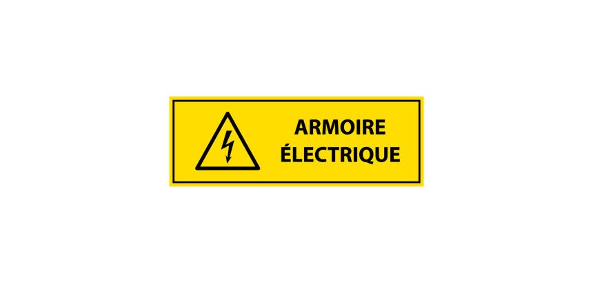 Panneau danger - Armoire électrique - Vinyle souple autocollant  - 297 x 105 mm