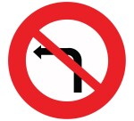 Panneau de prescription B2a - Interdit Tourner à Gauche Intersection  - 400 mm - Aludibond