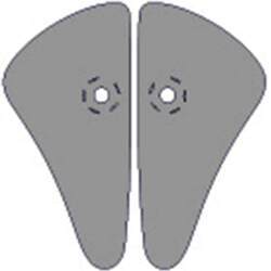 Plaques de propreté pour poignée - Simple 1 trou - 266x127 mm - Inox  - Pour verrou