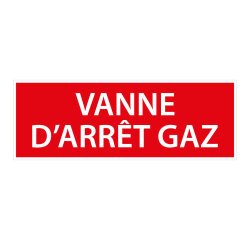 Panneau de signalétique - Vanne d'arrêt gaz - ISO 3864-1