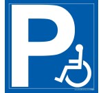 Panneau de stationnement - Parking PMR - Forme carrée - Aludibond  - 650 x 650 mm