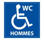 Panneau signalétique WC Hommes PMR ISO 7010 accessibilité