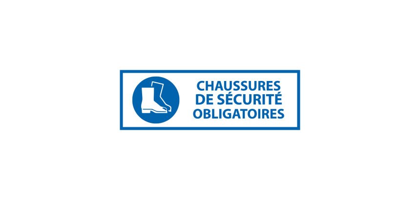 Panneau EPI - chaussures de sécurité Obligatoire  - M008 - ISO 7010