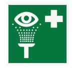 Panneau premiers secours - Lavage oculaire - E011 - ISO 7001  - 125 x 125 mm - Vinyle Souple Autocollant