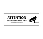Signalétique de sécurité - Pictogramme Surveillance vidéo  - 297 x 105 mm - Gris - PVC 2 mm