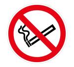 Panneau interdiction - Interdiction de fumer - P002 - ISO 7010  - 200 mm - Vinyle Souple Autocollant